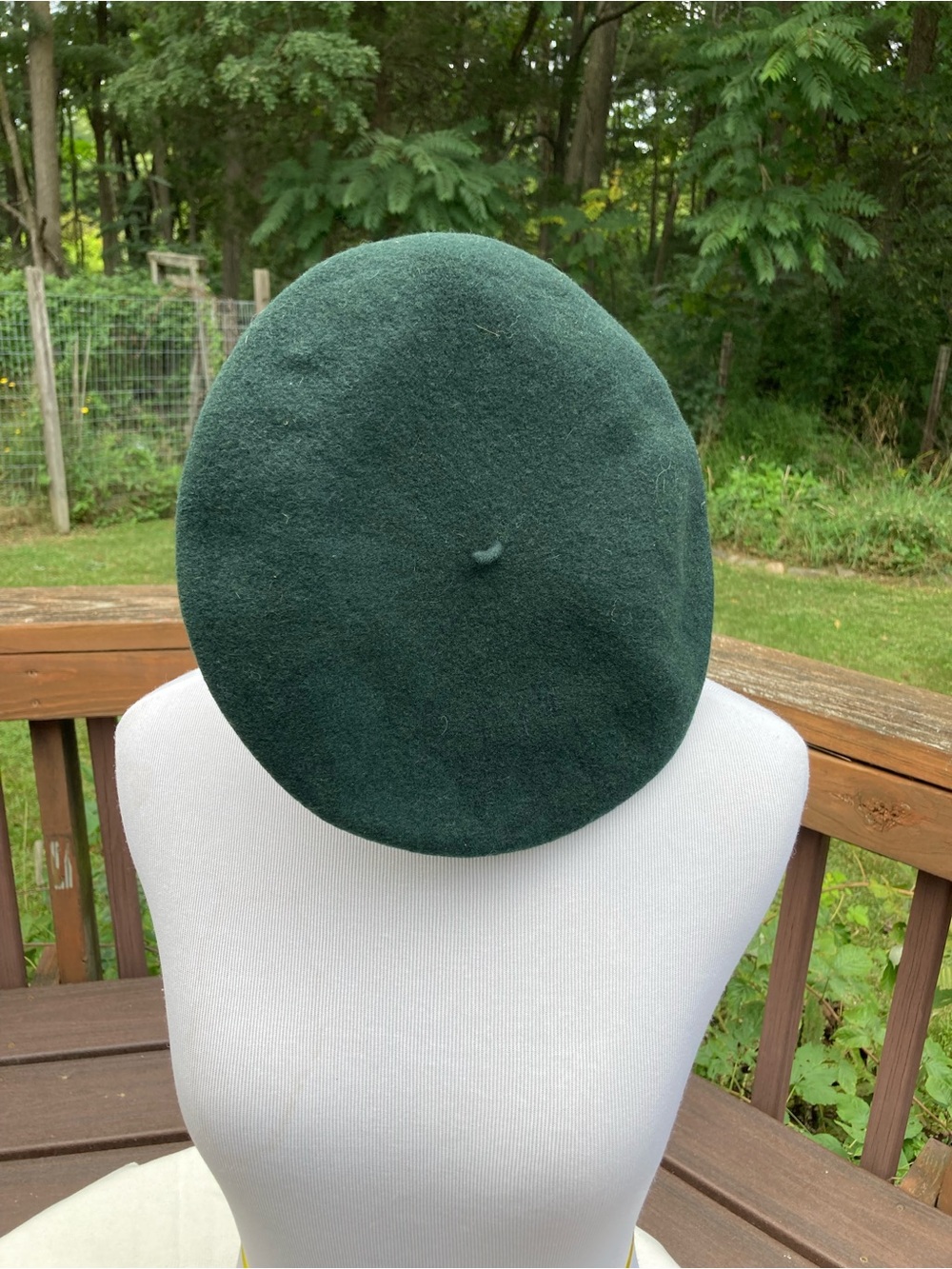 Vintage 80s 90s Hunter Green Wool Beret Hat Small Classic French Style
